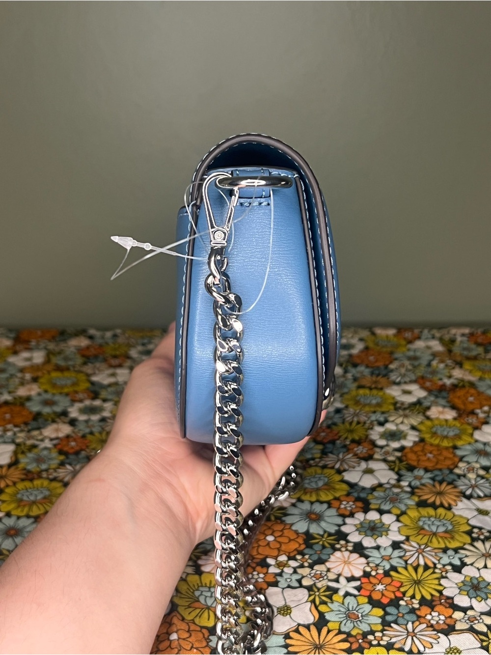 Michael Kors Mila Convertible Crossbody/Shoulder Bag Blue - Picture 3 of 8